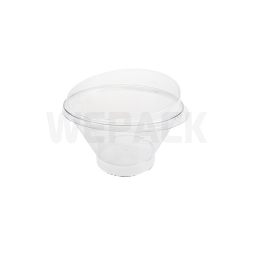 Cupa Asimetrica Transparenta 250 ml si Capac 