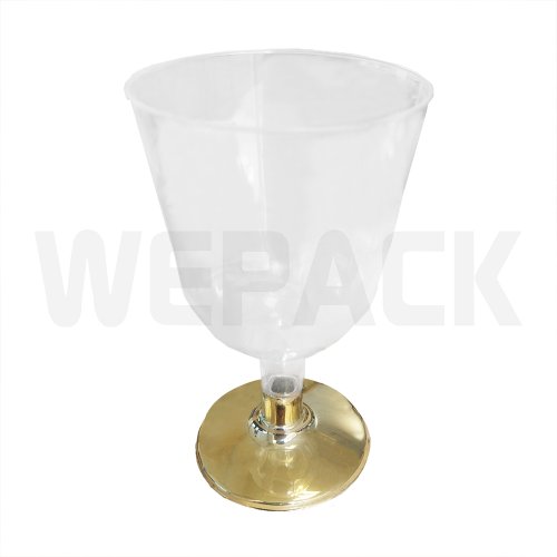Pahar Transparent Vin cu Picior Gold 150 ml 